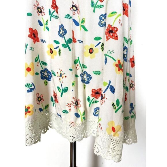 Girls 7/8 Floral Satin and Lace Sleeveless Dress - Picture 5 of 7